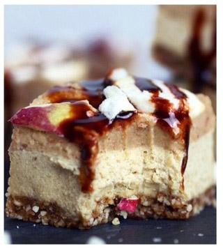 Nadia’s raw caramel apple cheesecake